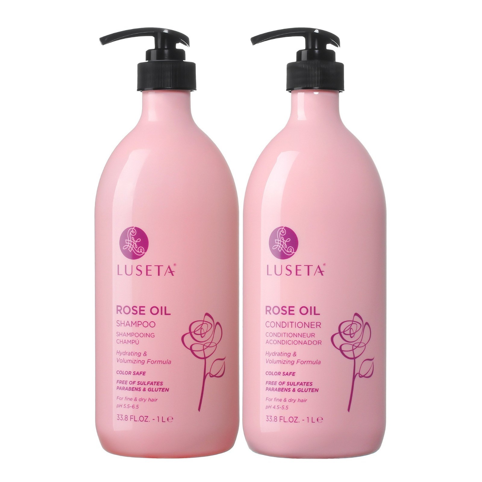 Luseta Rose Oil Shampoo and Conditioner Set (2 x 33.8 oz.) FREE SHIPPING