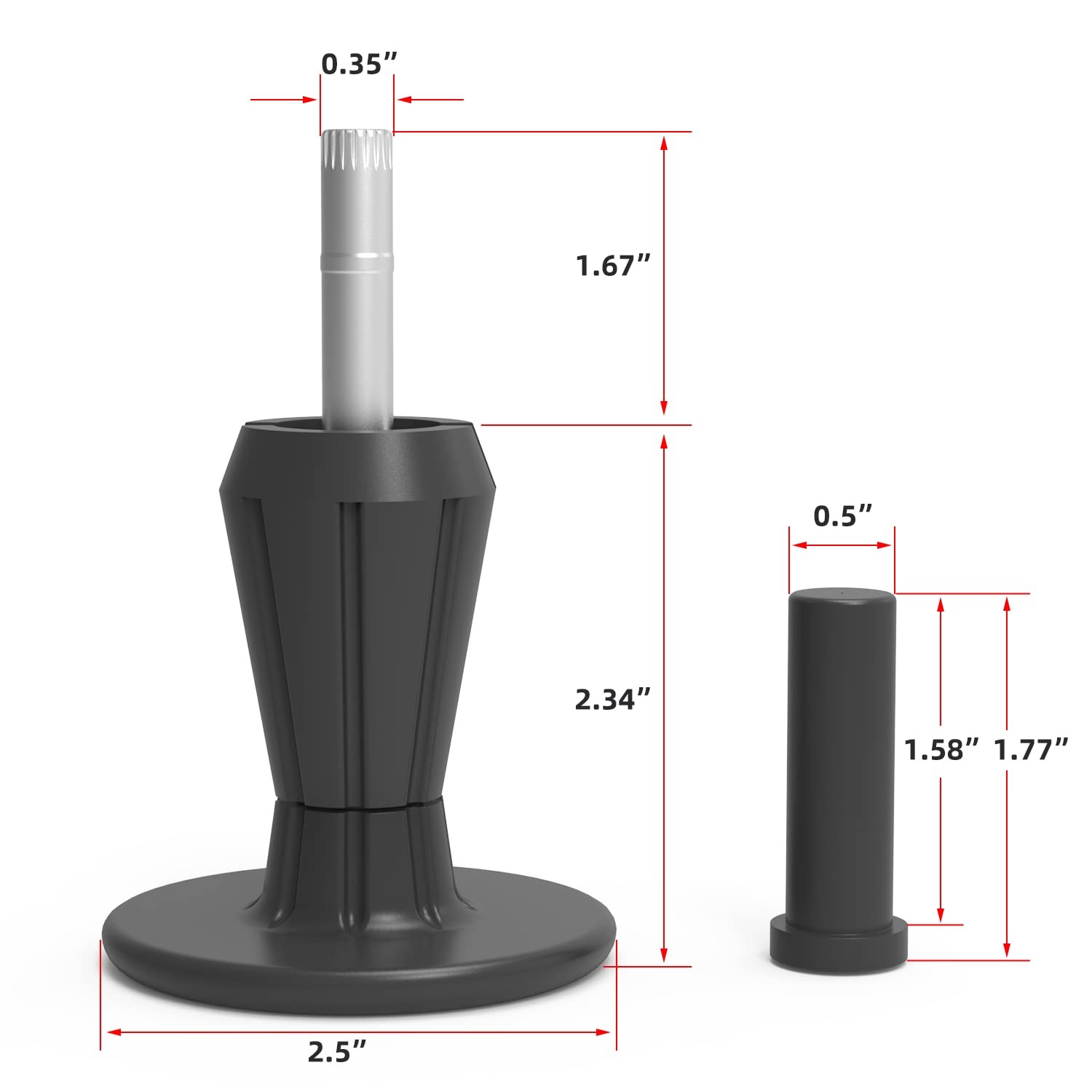 Bed Frame Feet 6 Pack Steel Stem Plastic Legs Replacement Support Black