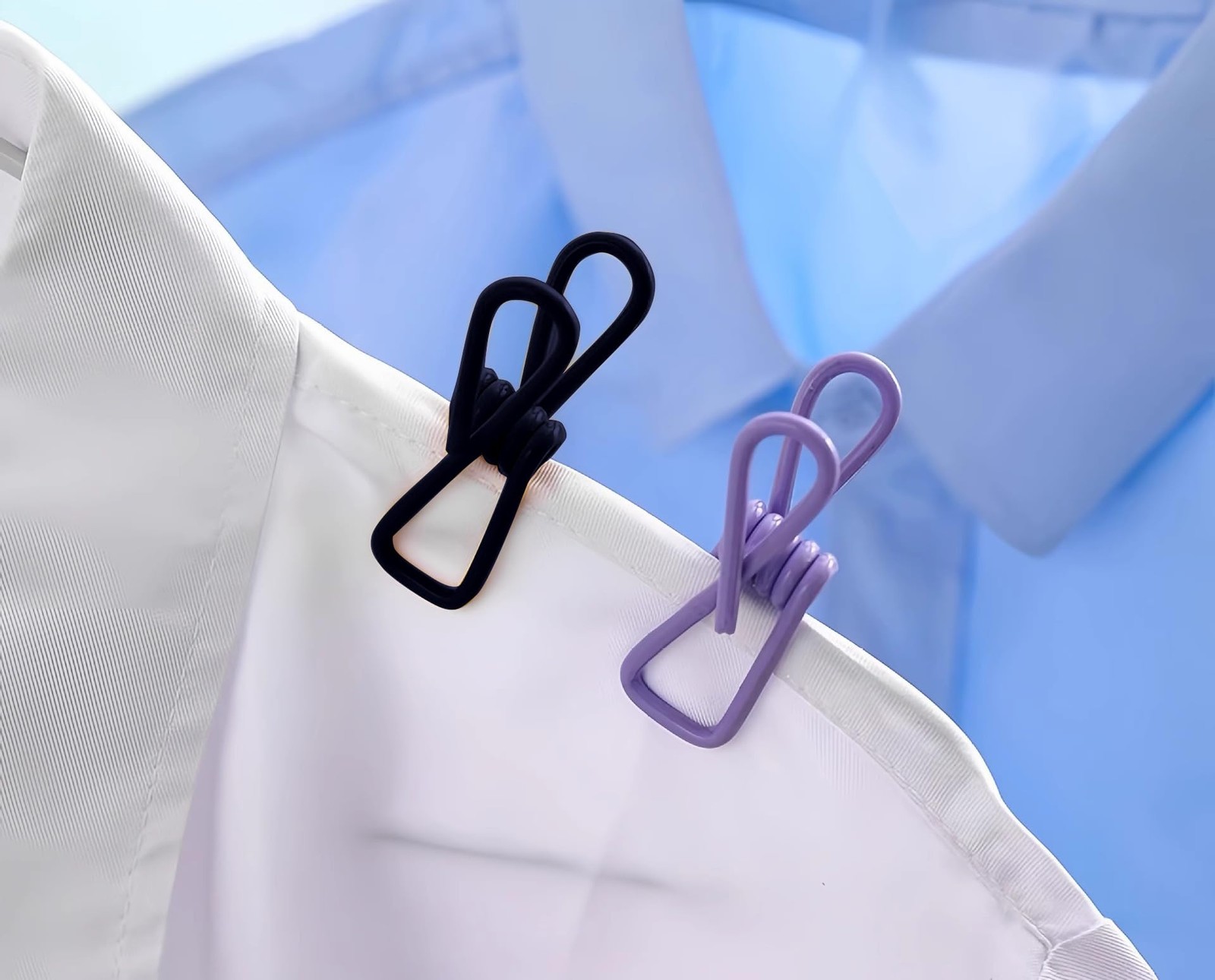 2 Inch Chip Clips Black,Steel Clothes Pins Utility PVC-Coated Steel Black