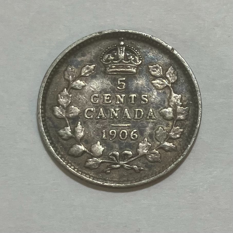 1906 Canada Silver 5 Cents