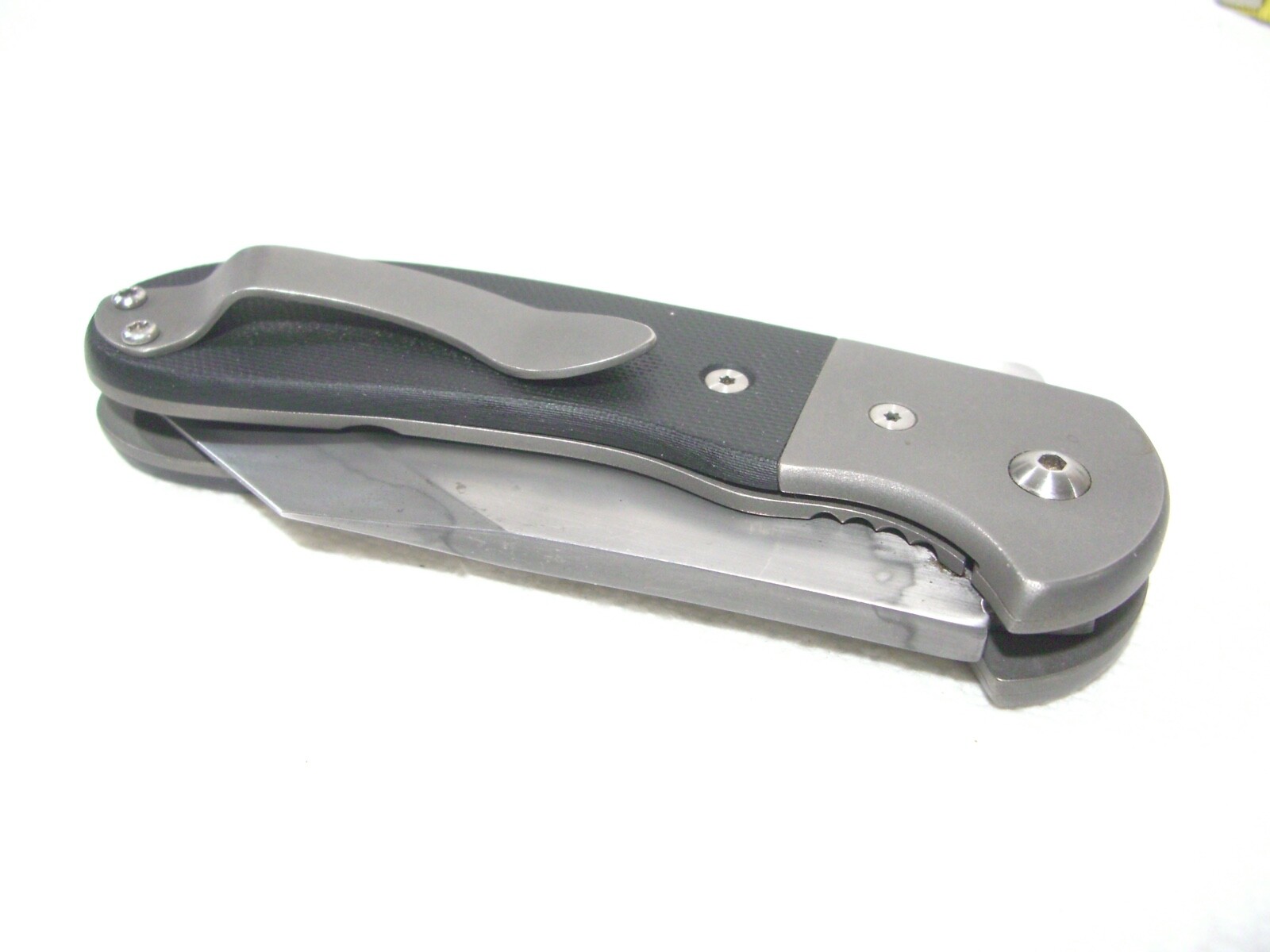 Mint Lg RARE CUSTOM BURCHTREE BLADEWORKS Fighting Folding Flipper Pocket Knife