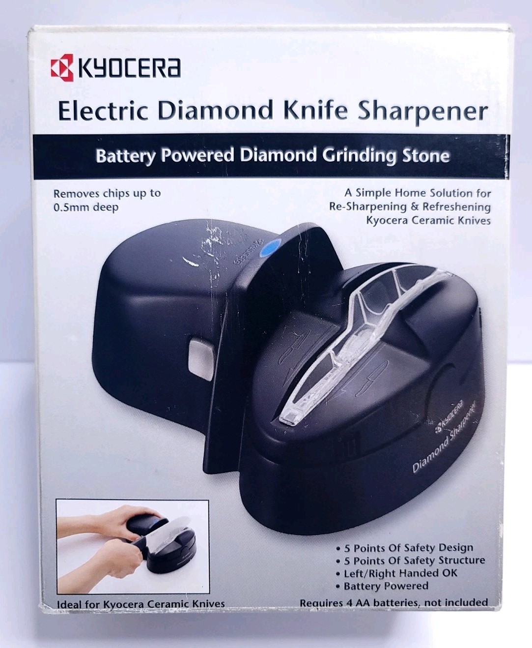 NEW Kyocerca Electric Diamond Ceramic Knife Sharpener Grinding Stone DS-50