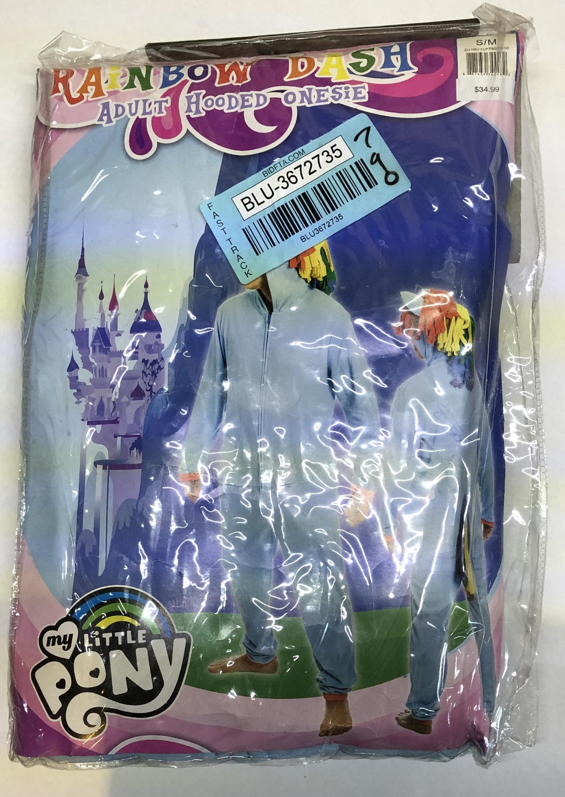 My Little Pony Rainbow Dash Hooded Halloween Costume Adult Small Medium hoodie
