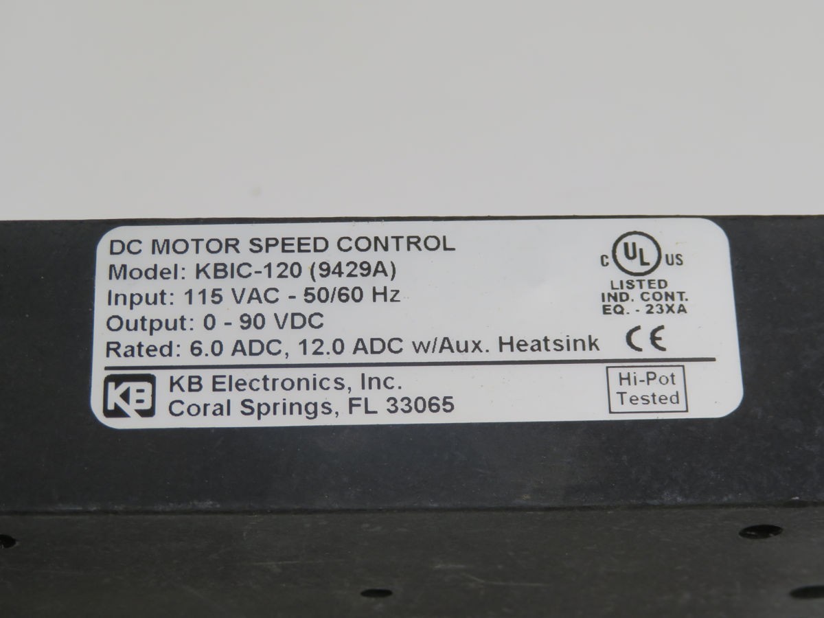 KB ELECTRONICS KBIC-120 DC MOTOR SPEED CONTROL T254316
