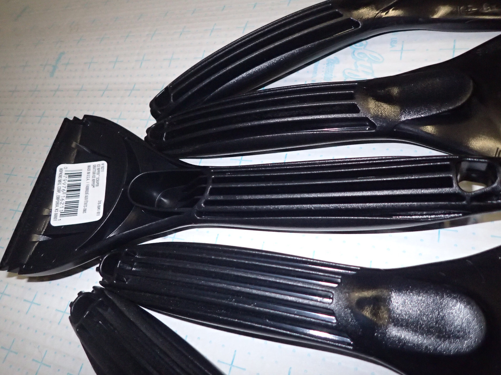 5 Lot Hopkins 9" Black  Window Ice Scrapers / Chippers Great Stocking Stuffers!