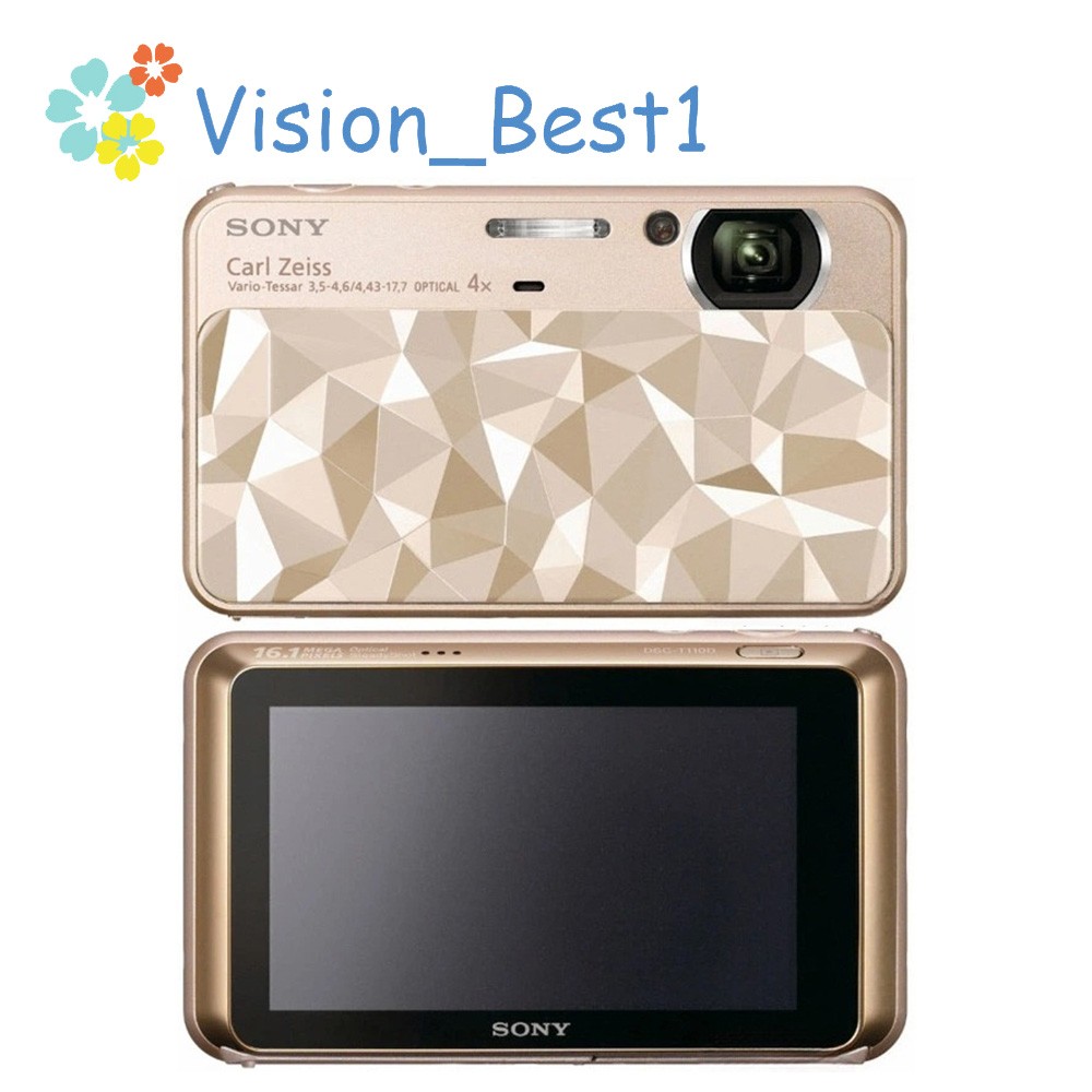 Sony Cyber-Shot DSC-T110D CCD Digital Camera 16.1 MP 4x Optical Zoom Gold