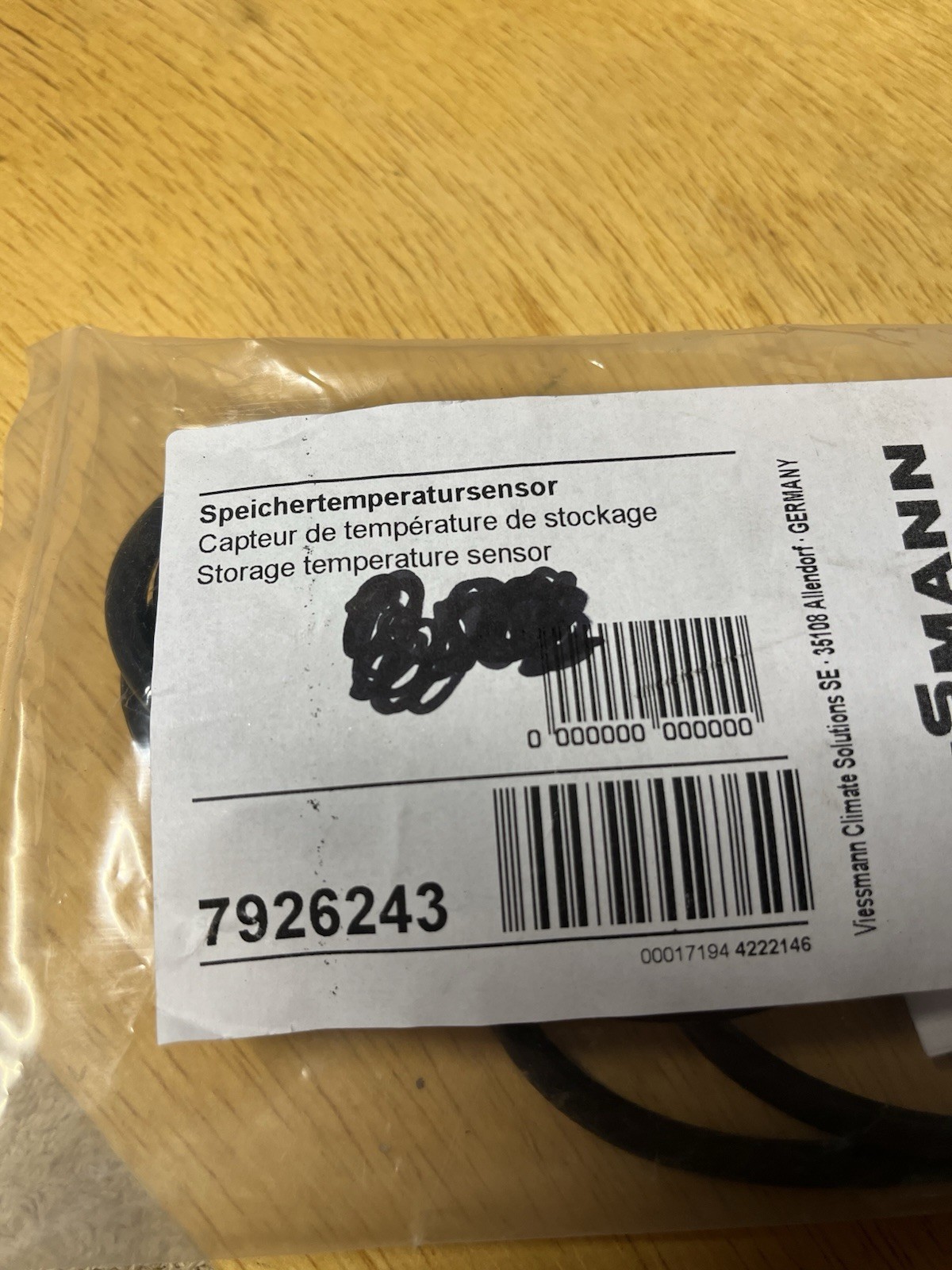 Viessmann Storage Temperature Sensor 7926243 Black Silver FREE SHIPPING!!!!