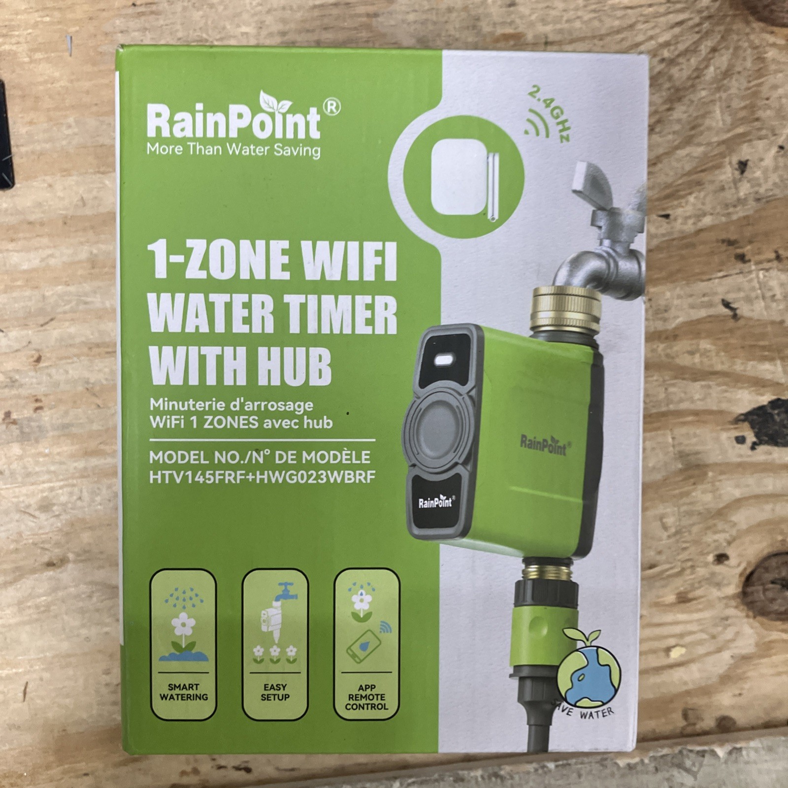 RainPoint 1-Zone Wifi Water Timer w/ Hub, for Garden Hose, Smart Sprinkler Cont