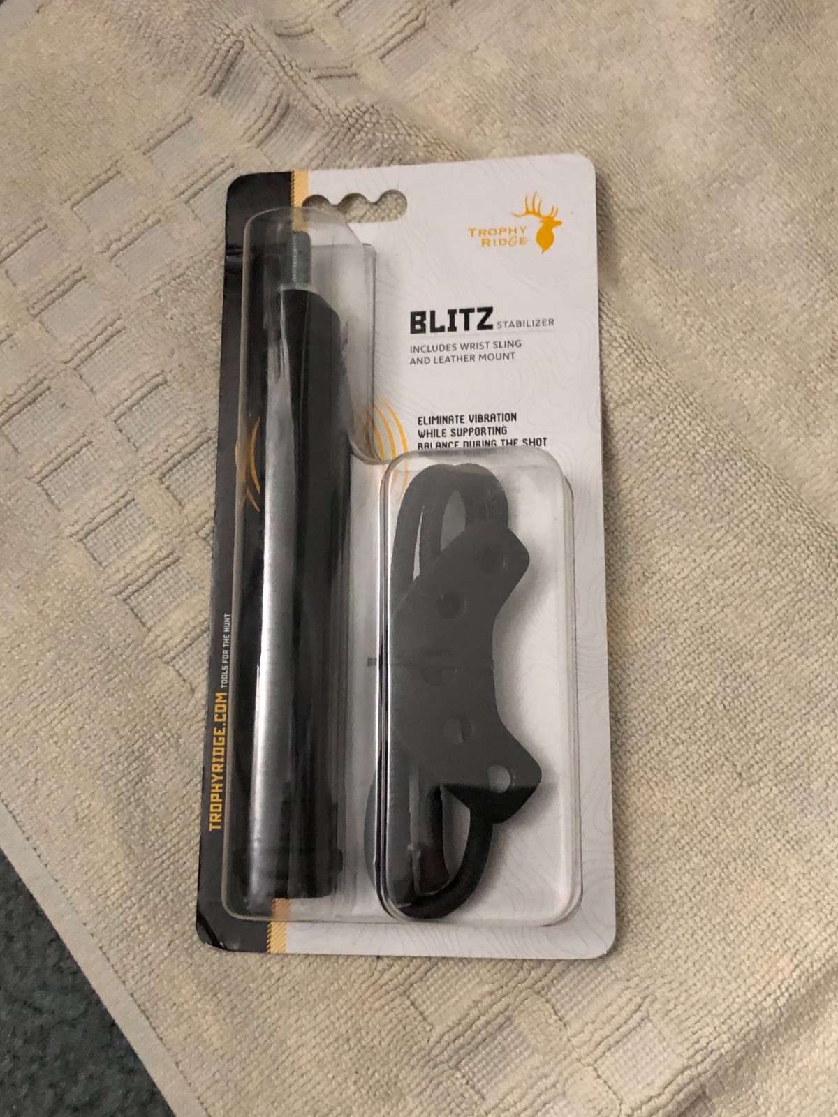 New Trophy Ridge BLITZ Stabilizer Includes Wrist Sling and Leather Mount AS1007