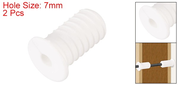 2Pcs Wall Grommets for Cables 3/4" with 7mm Hole White with Thread