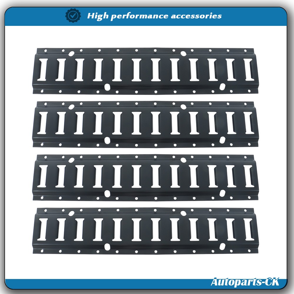 Brand New 4 Pack 2' E Track Tie Down Rail Kit Black Carbon Steel