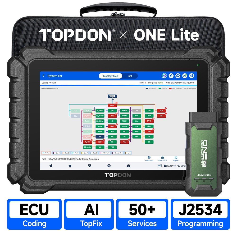 2026 TOPDON ONE Lite 10.1" Diagnostic Scan Tool €CU Coding & J2534 Programming