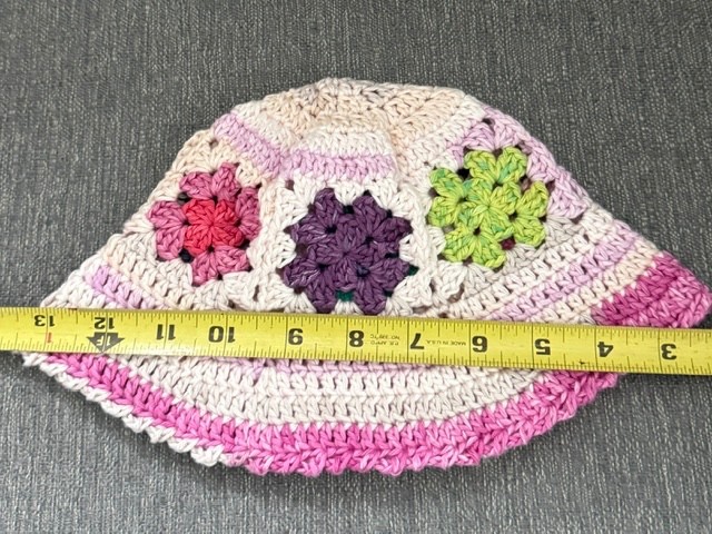 HANDMADE Crochet MOMMY AND ME Granny Square 100%COTTON YARN colorful Bucket Hat