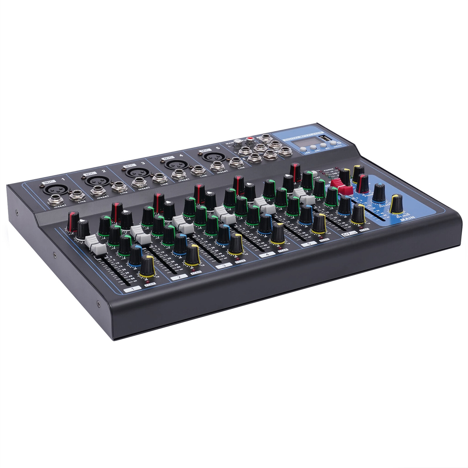 Channel Mixing Console Sound Live Studio Audio Mixer USB Bluetooth US