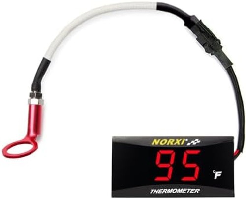 Motorcycle Engine Temperature Meter Fahrenheit, Over-Temperature Alert, Engin...