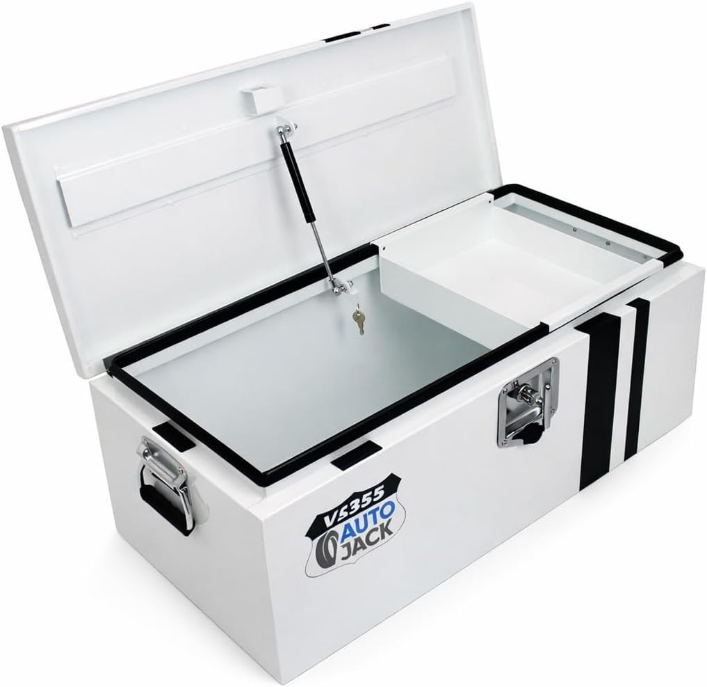 Autojack Heavy Duty Steel Tool Box Chest Lockable Van Garage Workshop 76.5cm