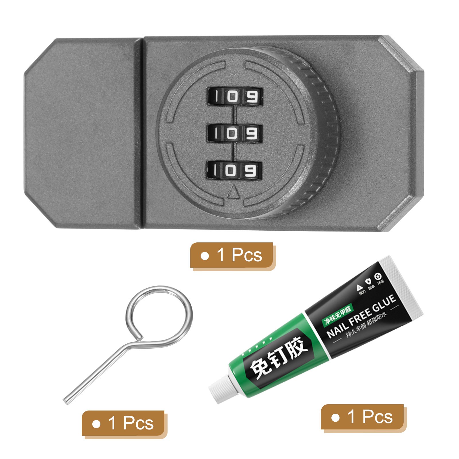 Adhesive Combination Cabinet Latch Keyless Password Lock with Glue Grey