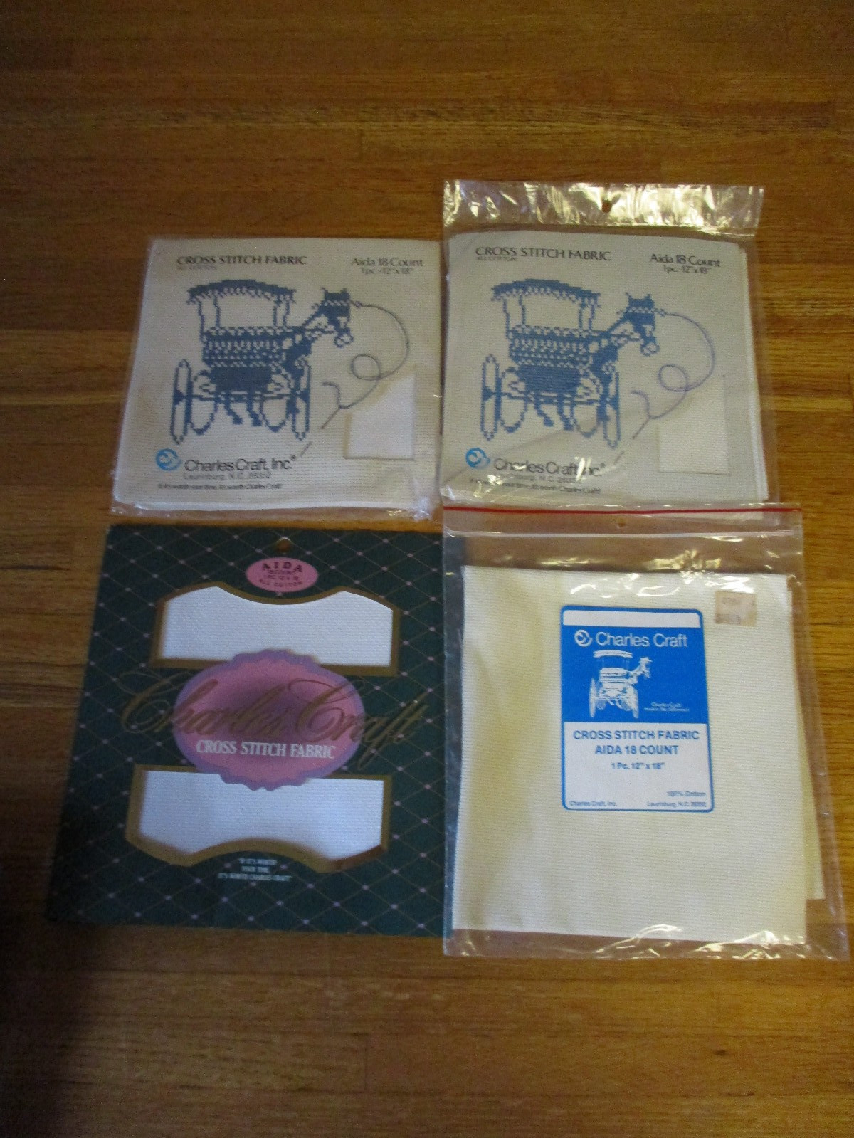 Lot Of 4 iVORY Charles Craft 14 CT. AIDA  Cross Stitch Fabric ~ 12"x18"