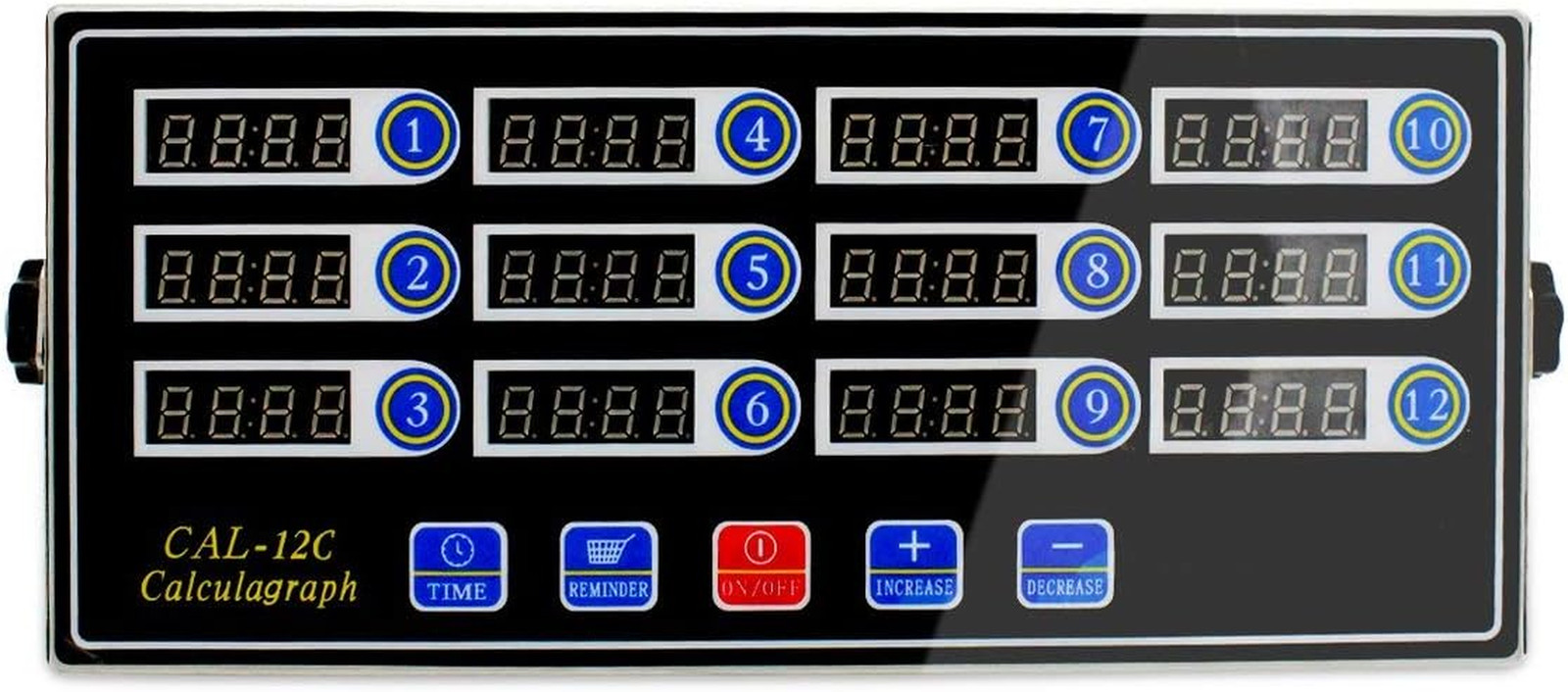 Commercial 12 Channels Kitchen Timer Multi Digital LED Display Cooking Reminder