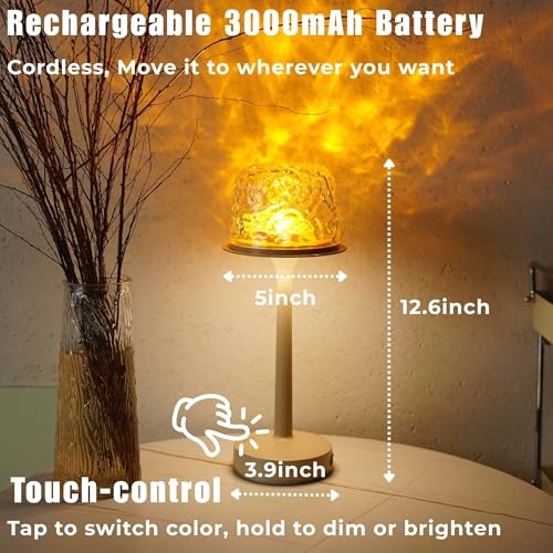 Waterproof Shower Light with Ocean Wave Projector - Rechargeable, Cordless