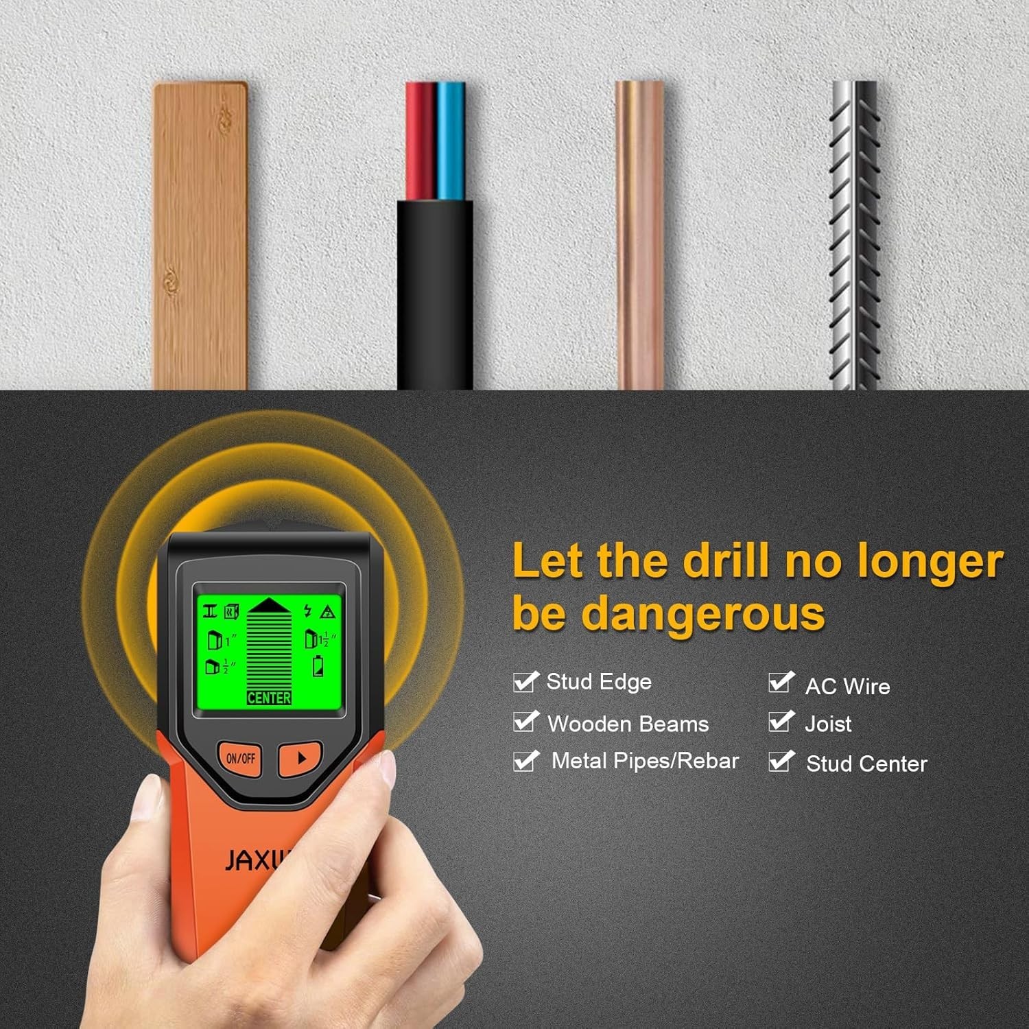 High Accuracy 5-in-1 Stud Finder with Backlit LCD - Perfect for DIY Projects