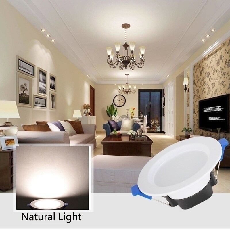 4/8/16PCS 7W 3Color Dimmable LED Downlight Recessed Ceiling Panel Light 85-265V