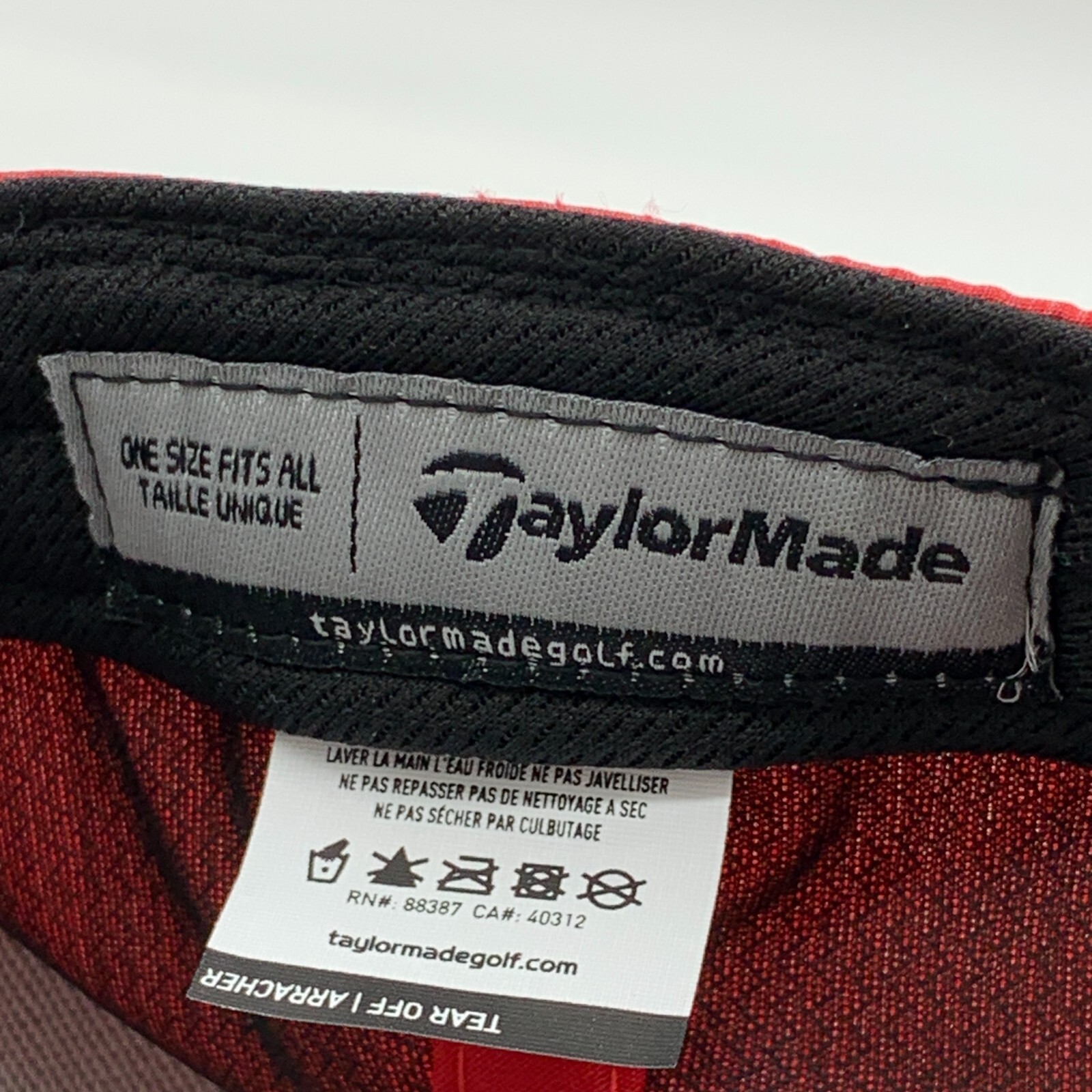Taylor Made Golf Hat Cap Adjustable Red Creased Front Driving Range