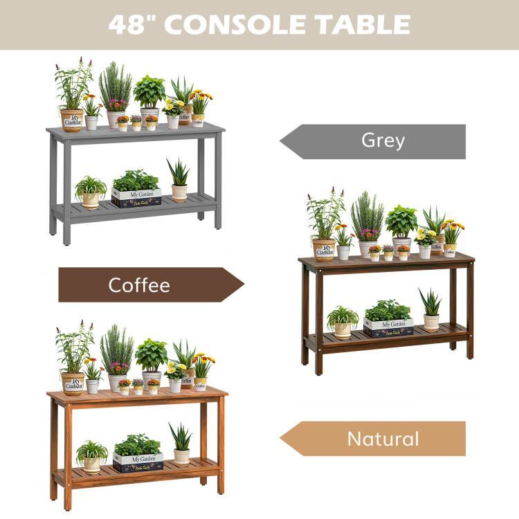 48in Console Table In/Outdoor Multifunctional Buffet Bar Storage Organizer
