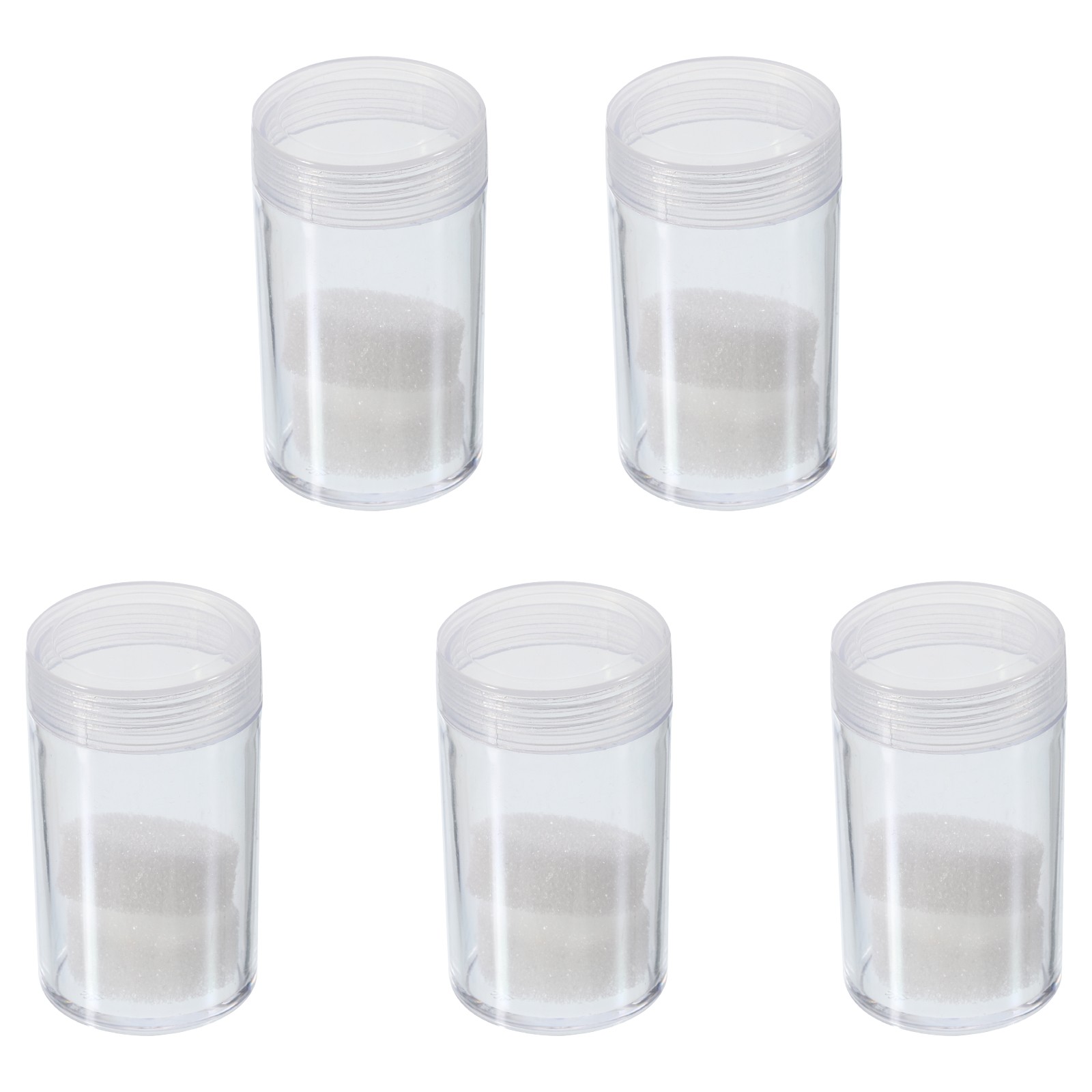 55mm Height Coin Tubes, 5 Pack Coin Holder Container with Storage Box, Clear