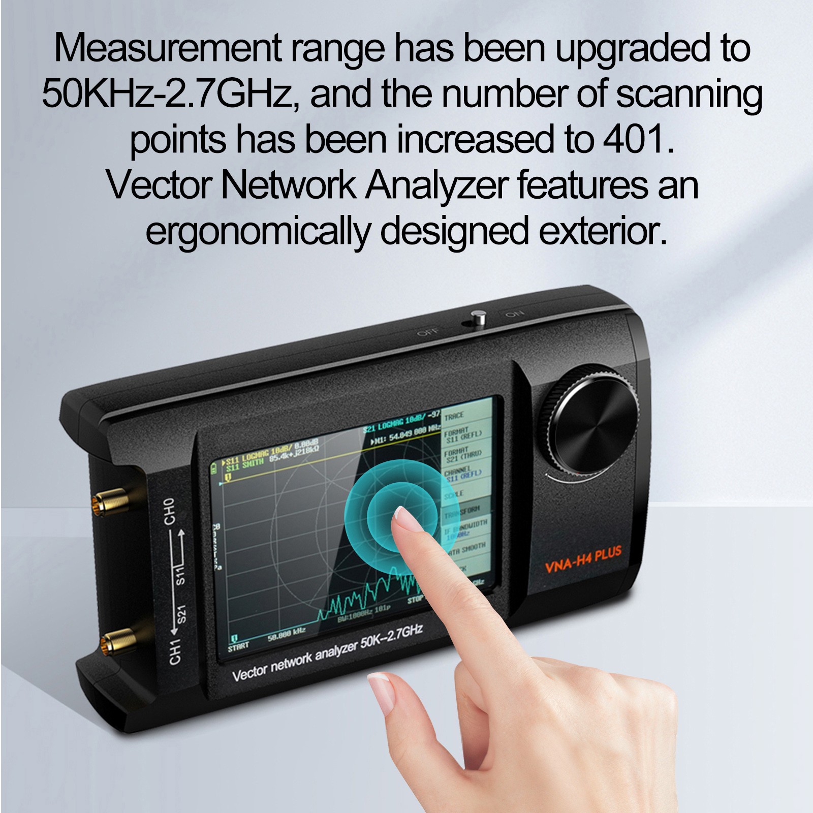 4Inch Upgraded NanoVNA Plus 50kHz-2.7GHz Handheld Vector Network Analyzer