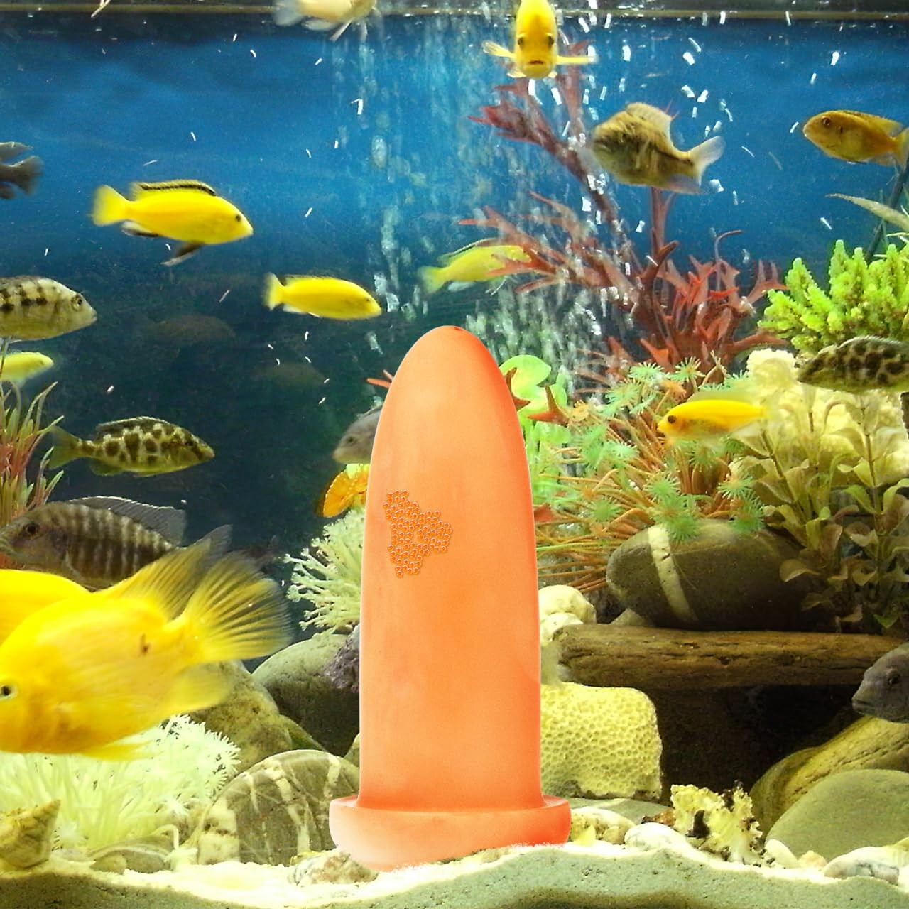 POPETPOP Fish Breeding Cones Cave, Ceramic Spawning Breed Cone Gray