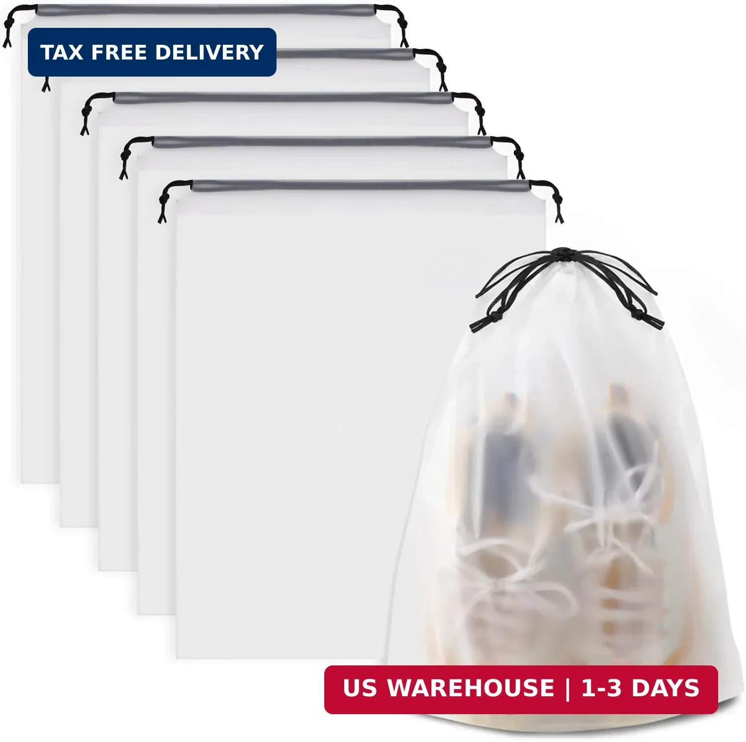 COIDEA, Waterproof Travel Drawstring Shoe Bags for Packing, Storage, Travel Esse