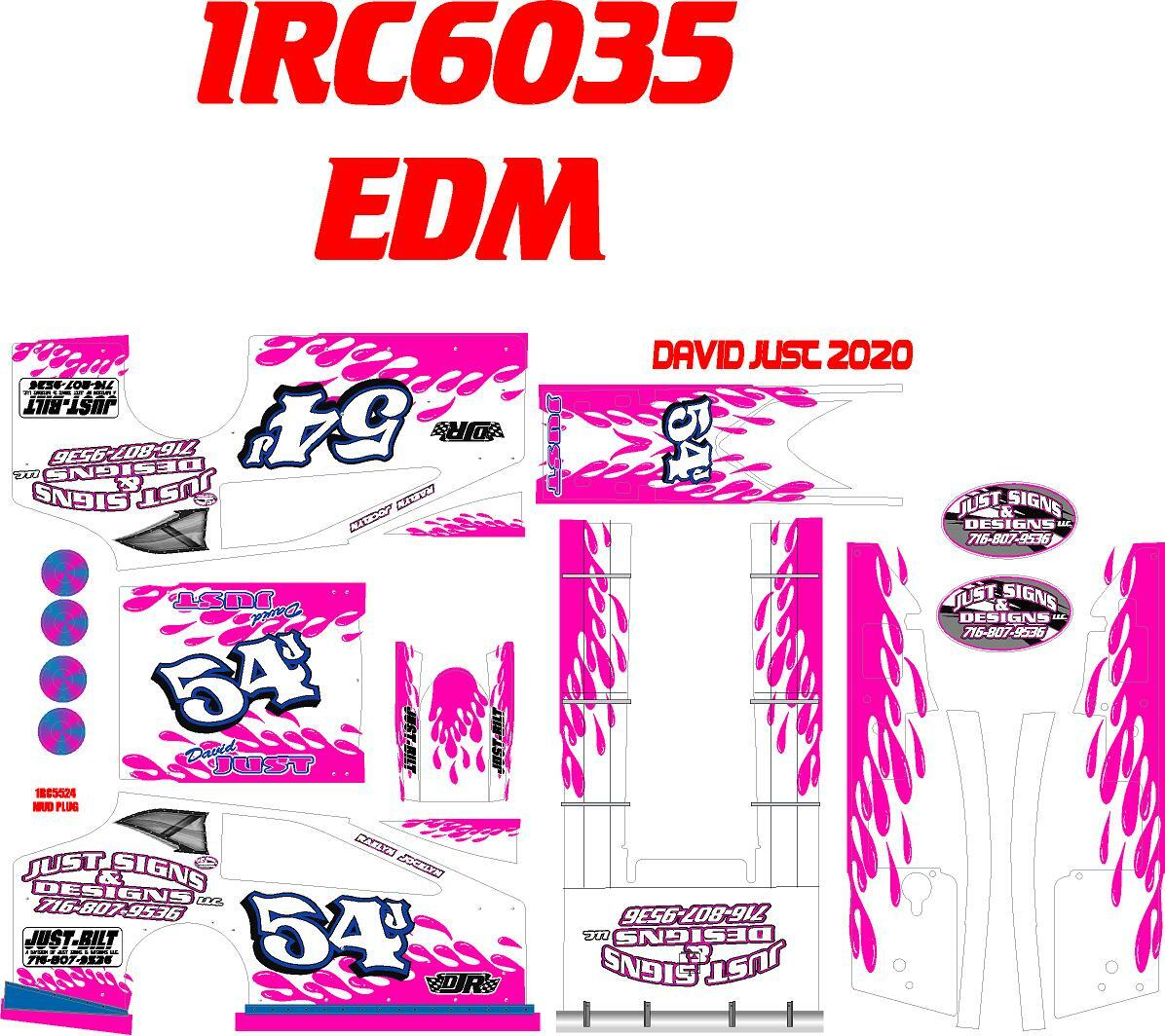 1RC EDM  WRAP SALVAS MUDBOSS 1X18 SCALE DAVID JUST 2020 THEME WRAP KIT