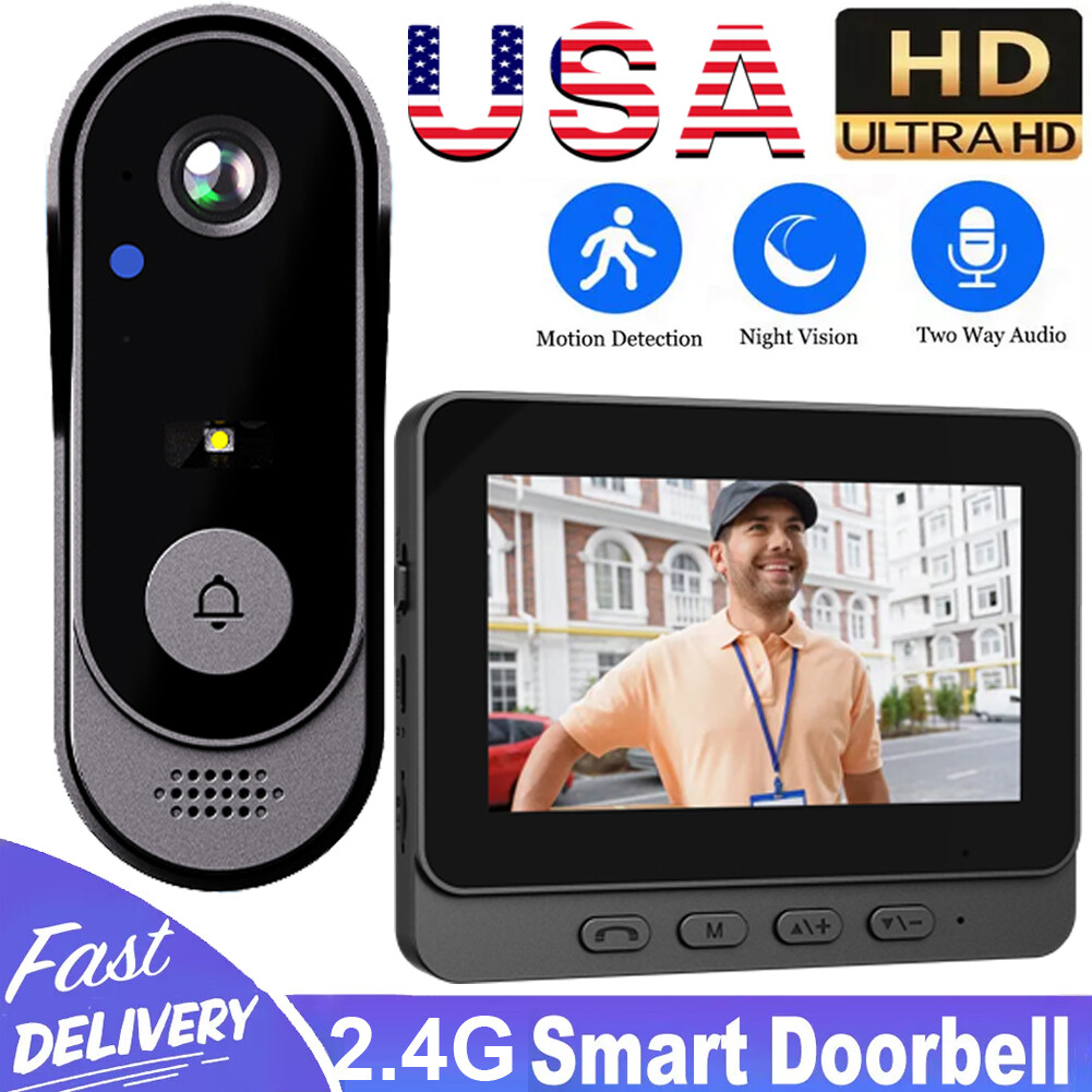 Wireless Video Doorbell Intercom System Smart WiFi Doorbell with Night Vision