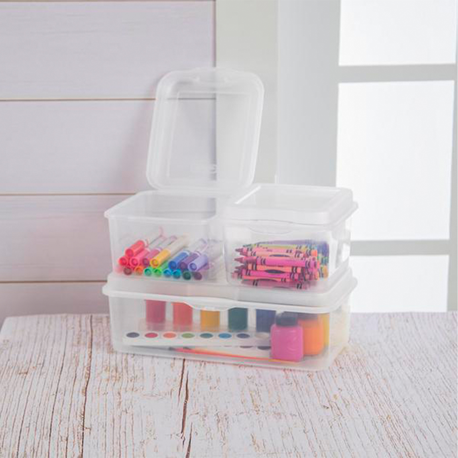Sterilite Plastic FlipTop Hinged Storage Box Container w/ Latching Lid (12 Pack)