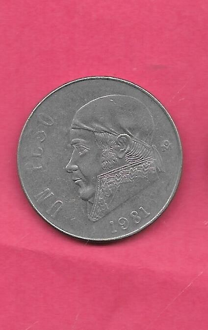 MEXICO MEXICAN KM460 1981 VF-VERY FINE-NICE CIRC OLD  VINTAGE PESO COIN