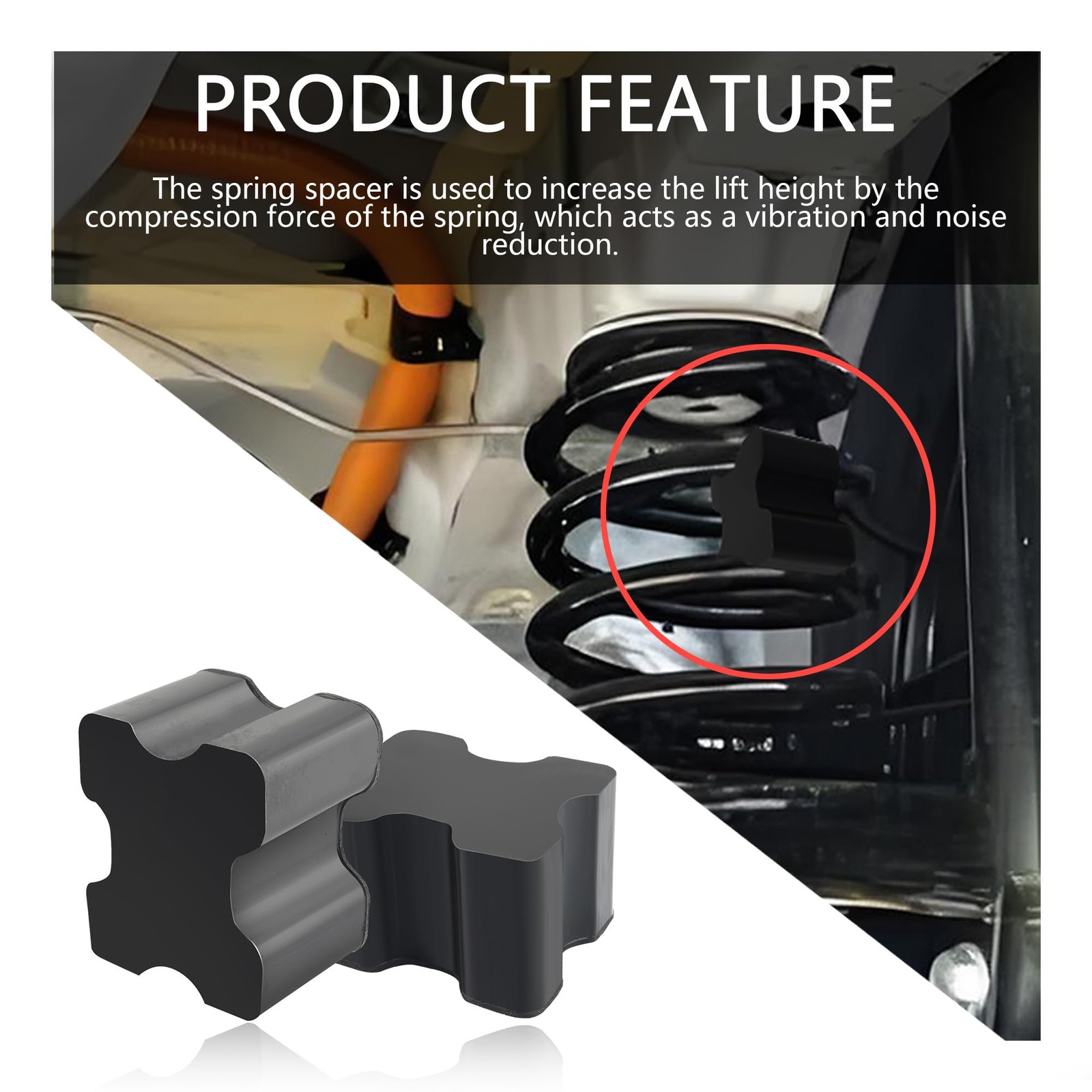 8PCS Rubber Coil Spring Spacers,Heavy Duty Front Coil Spring Booster Kit for ...