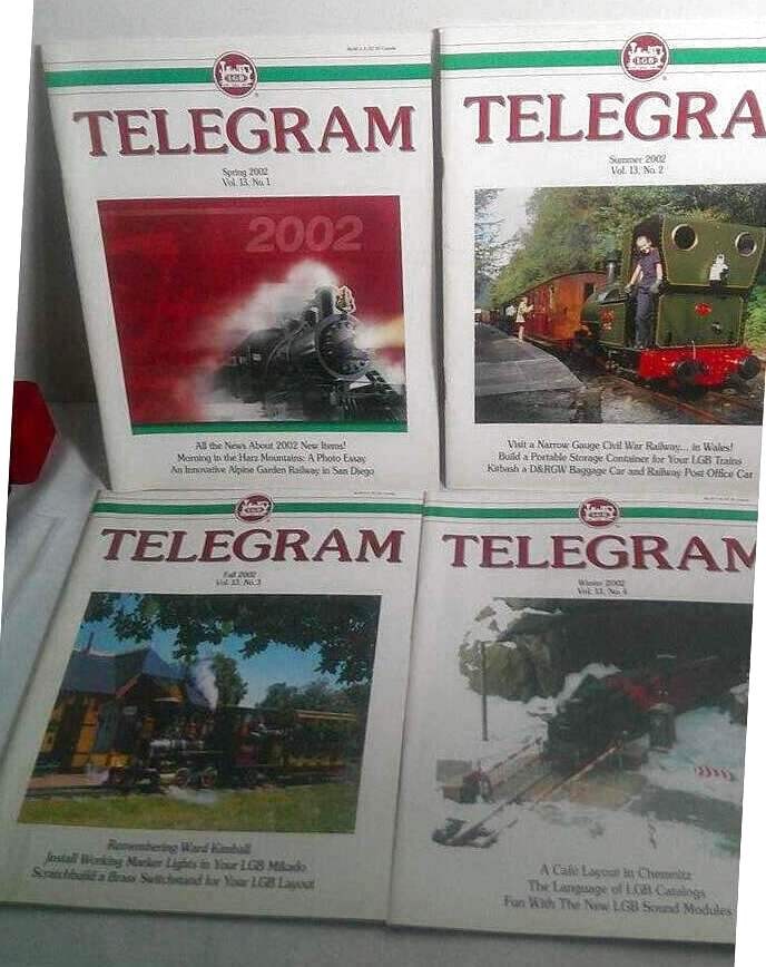 2002 LGB TELEGRAM MAGAZINES COMPLETE YEAR-NR MINT CONDTION !!