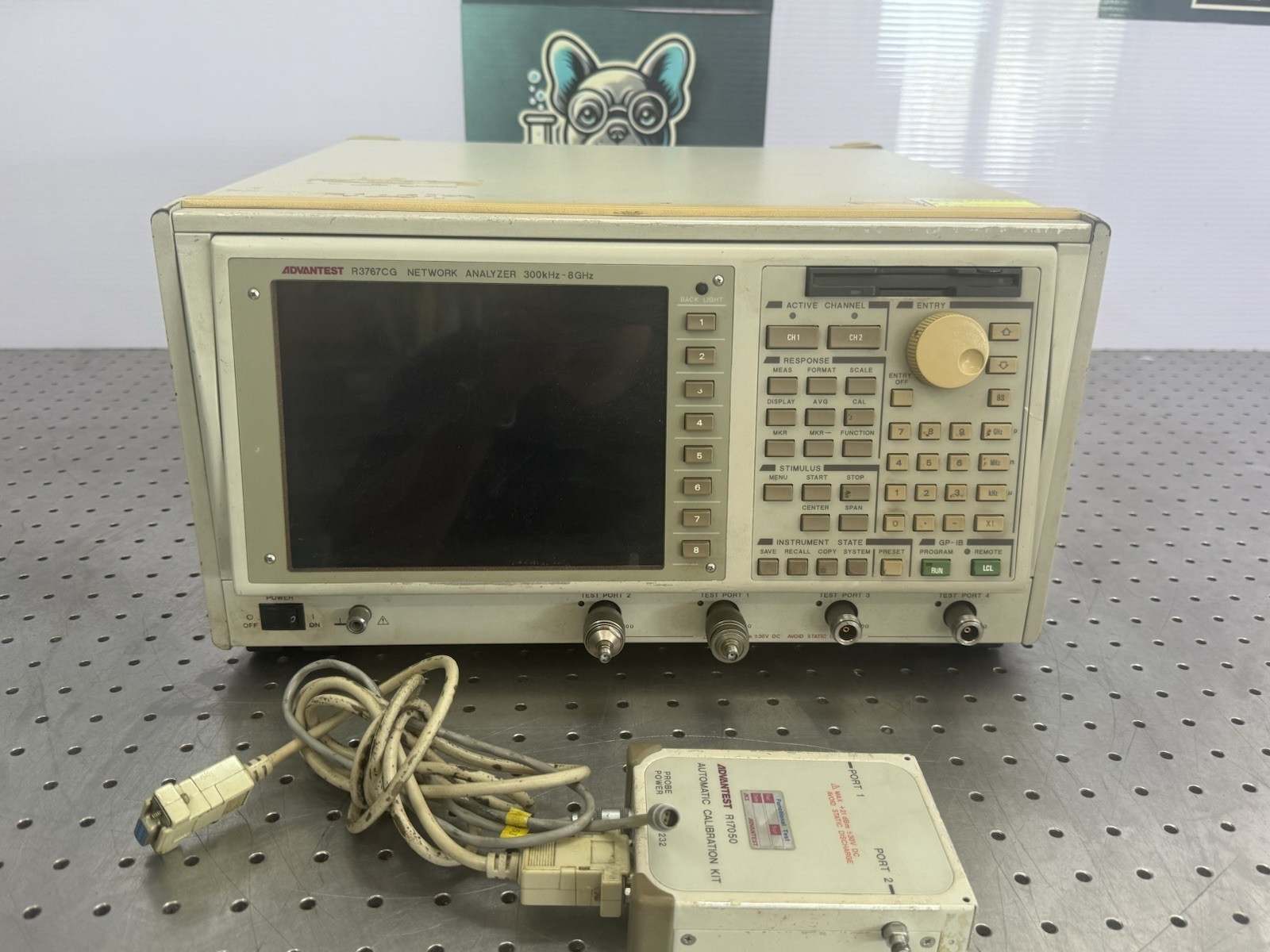 Advantest R3767CG 8GHz Network Analyzer w/ R17050 Cal Kit Powers On As-Is