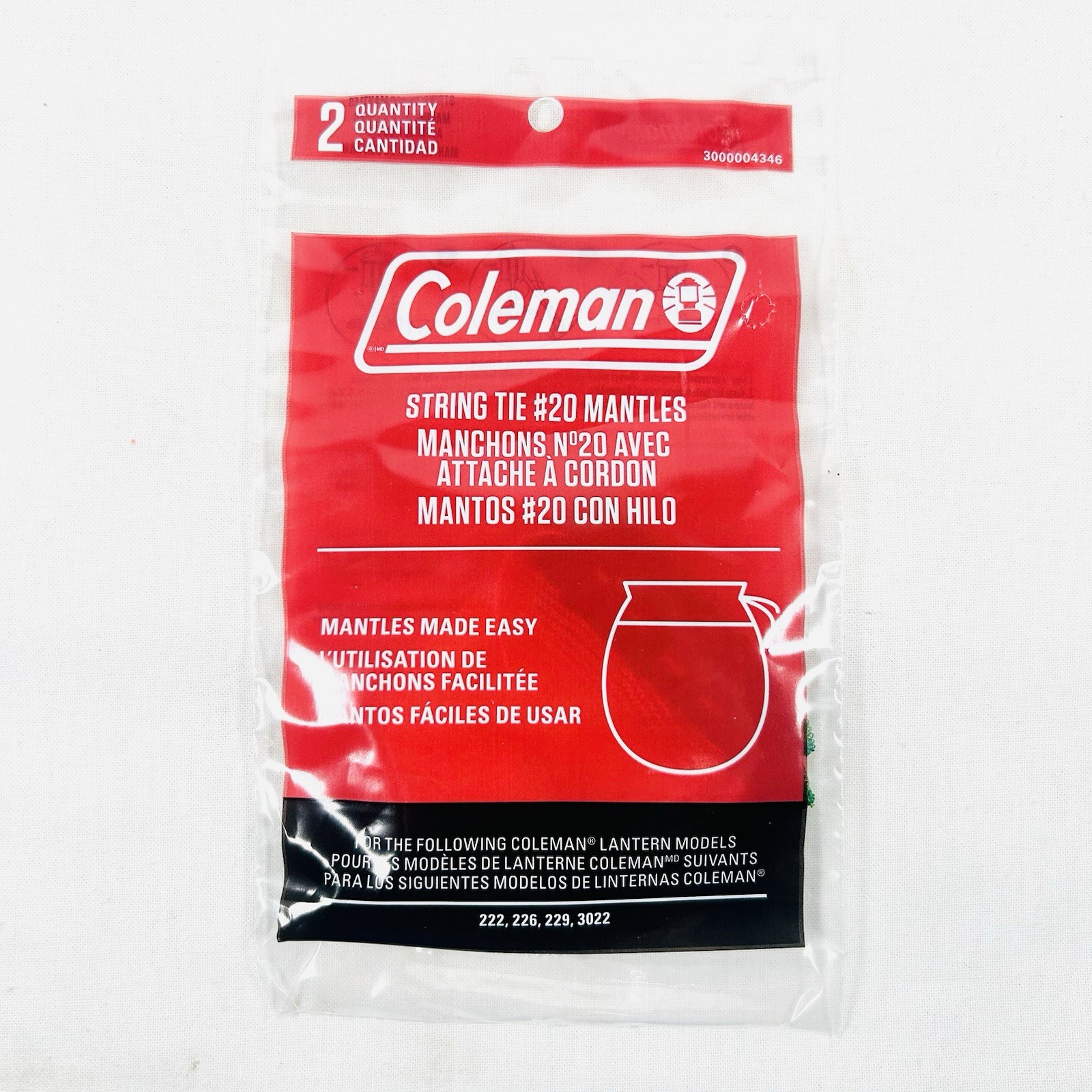 New Coleman #20 Model 20-104 Lantern Mantle 2 Pack - 222 222A 226 226A 229 3022