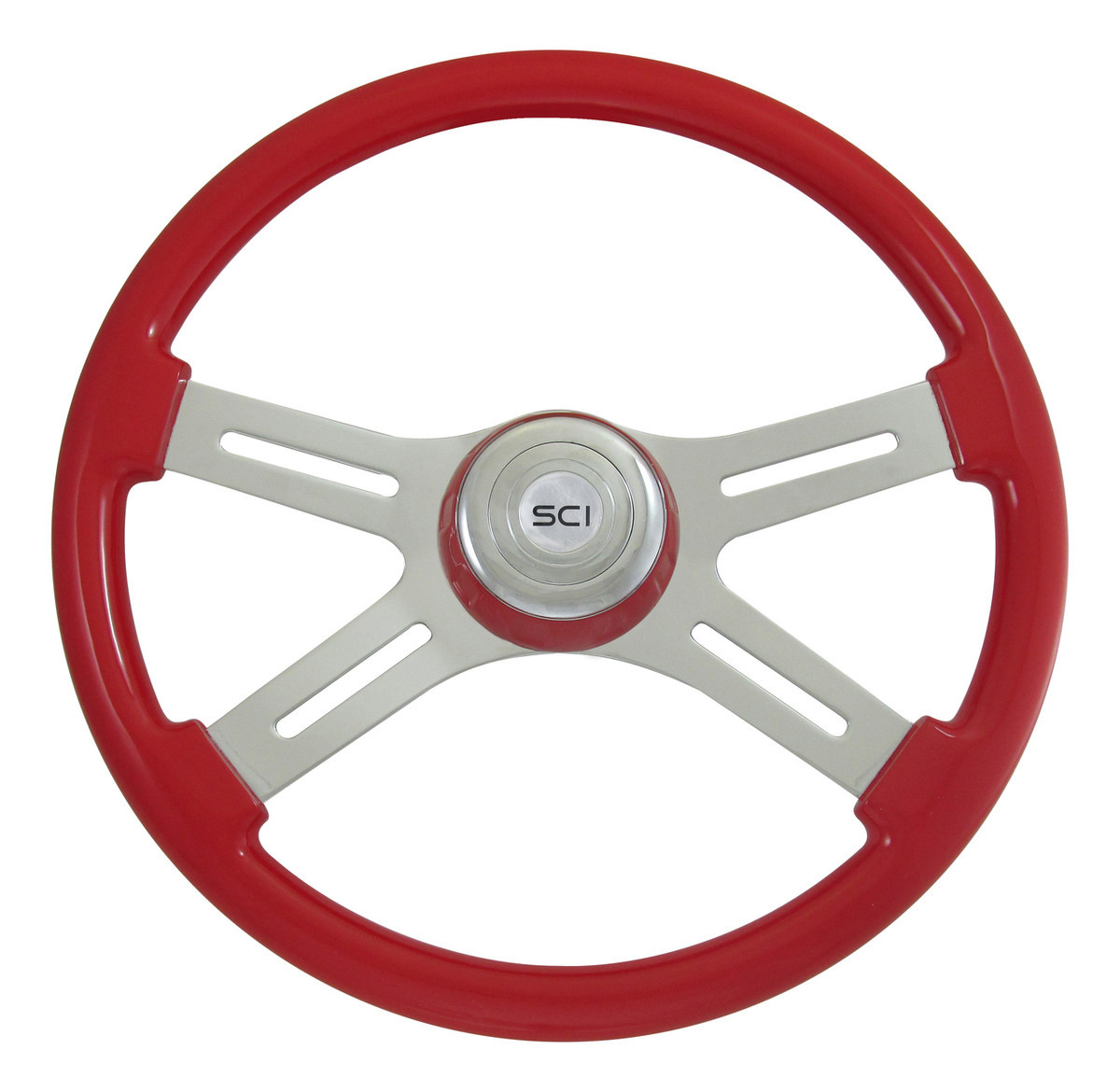 18" Steering Wheel Viper Red Wood Rim & Bezel for Mack Freightliner Peterbilt...