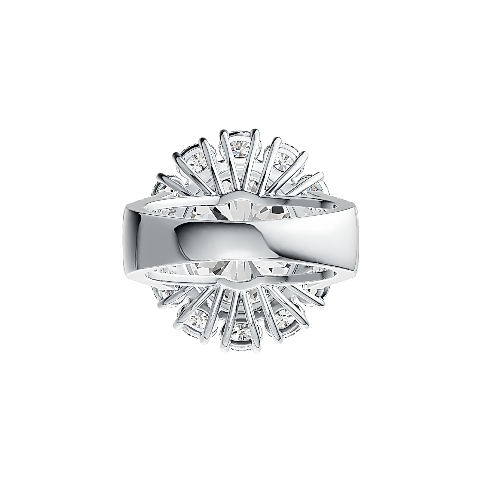 Sterling Silver Semi Mount Ring Setting Oval 14X12mm Split Shank Halo