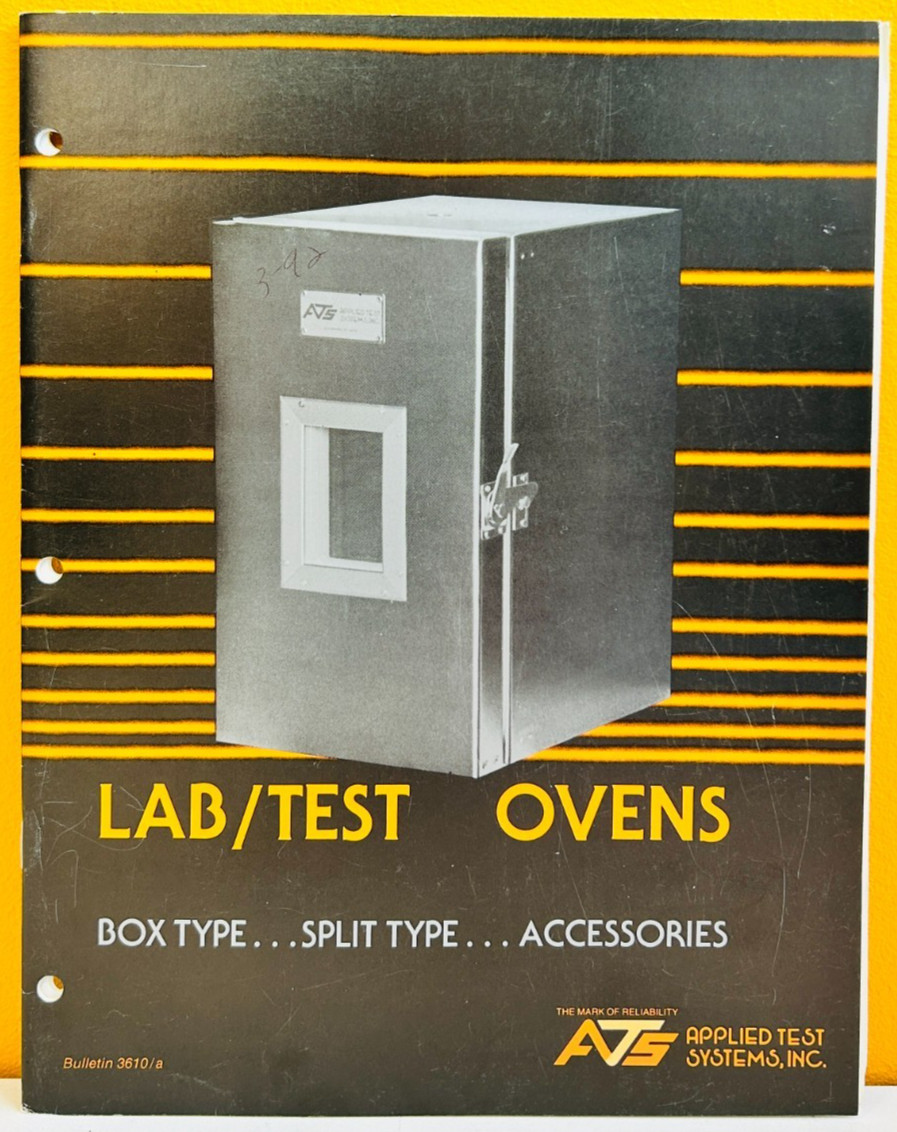 Applied Test Systems Lab / Test Ovens Bulletin 3610/a Catalog.