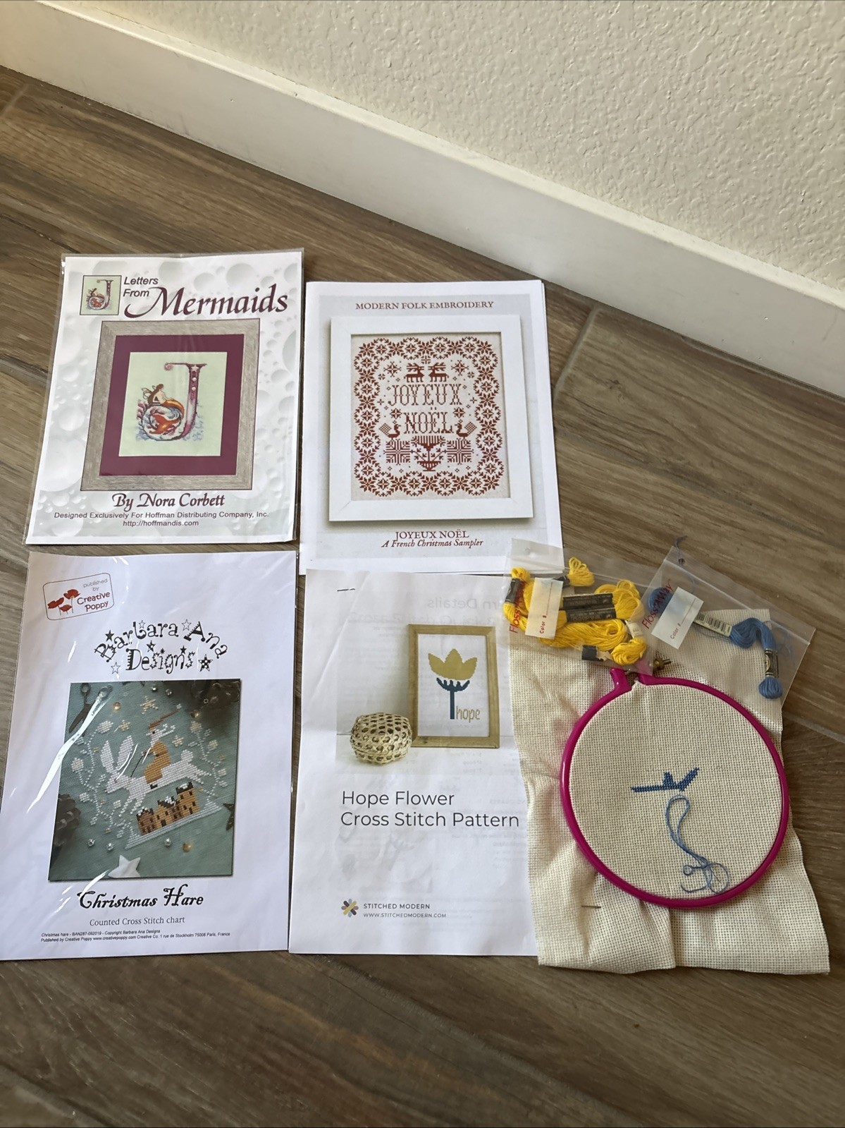 Vintage Needlepoint Pattern booklets Lot of 4- 1 Incomplete Kit