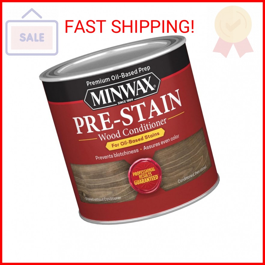 1/2 pt Minwax 13407 Clear Pre-Stain Wood Conditioner, 1/2 Pint