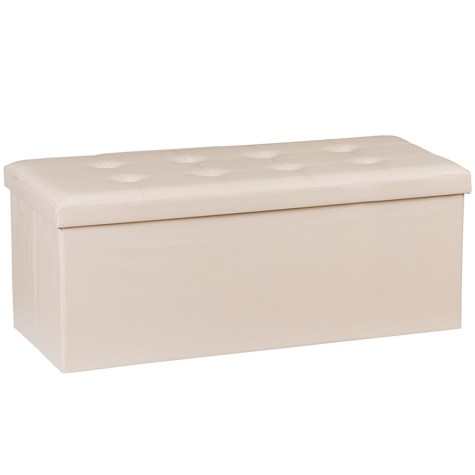 43" Folding Storage Ottoman Bench Fireproof Storage Chest Foot Rest Stool 660lbs