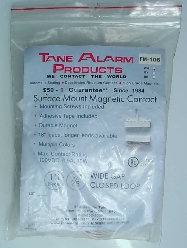 Tane Alarm Products FM - 106 Surface Mount Magnetic Contacts, White (18Pack)