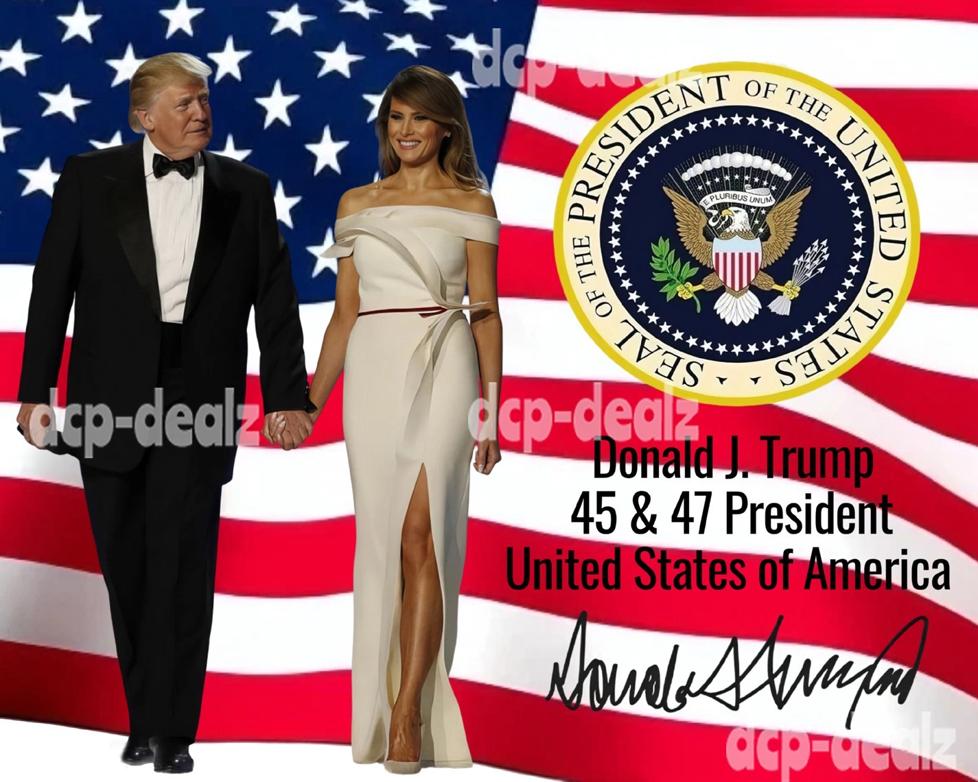 C552 PRESIDENT DONALD TRUMP & MELANIA TRUMP PRESIDENTIAL SEAL 8X10 PHOTO REPRINT