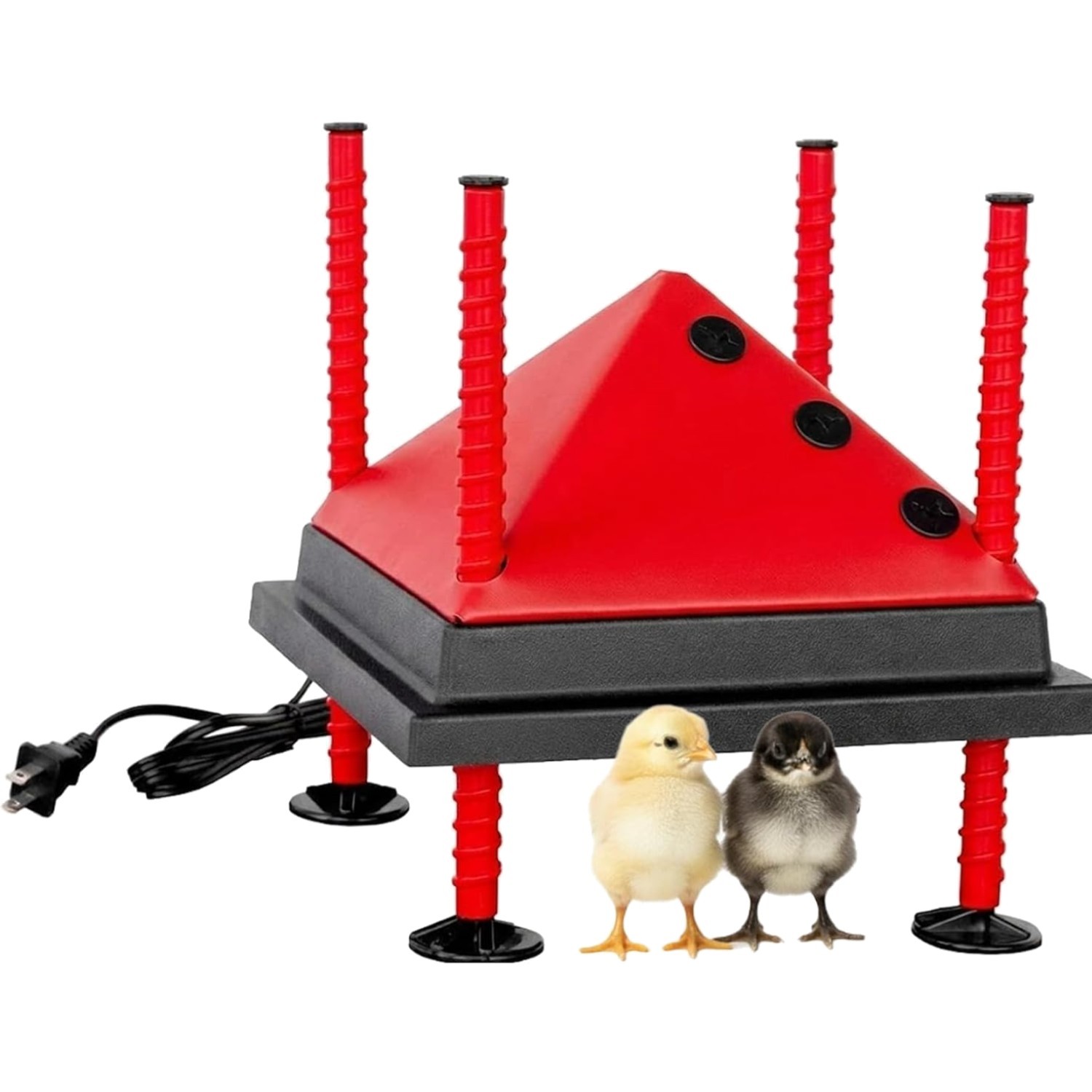 10x10” Adjustable Heating Plate with Bonus Foldable Anti-Roost Cone for up to...