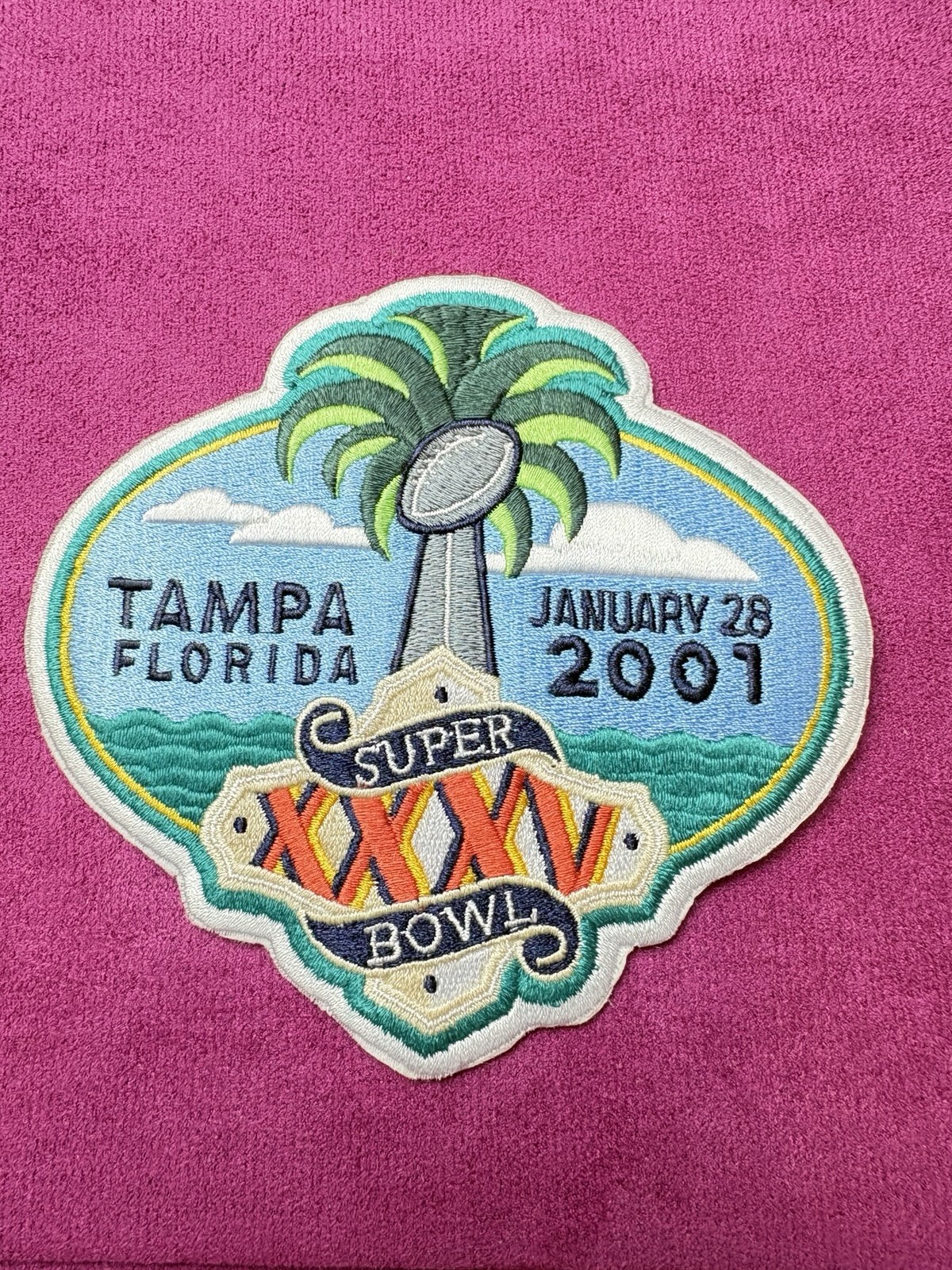 VTG Super Bowl XXXV (35) Tampa Baltimore Ravens New York Giants MINT PATCH